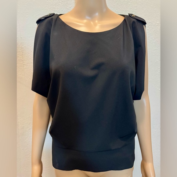 pookie & sebastian Tops - Pookie & Sebastian Black Open-Back Shirt - Size Small